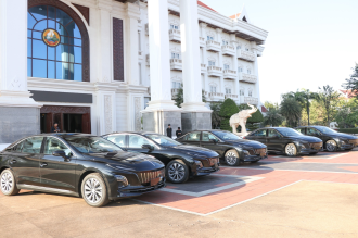 Lao Government Receives Five Electric Vehicles